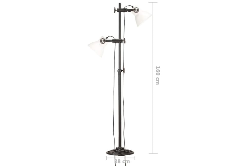 Golvlampa med 2 lampskärmar vit E27 gjutjärn - Vit - Belysning - Inomhusbelysning & lampor - Golvlampor & golvbelysning