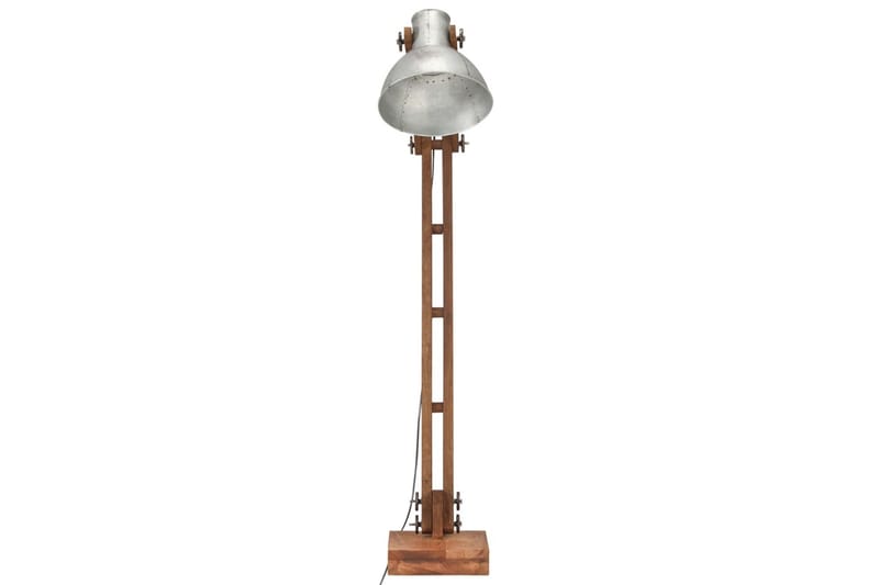 Golvlampa silver massivt mangoträ E27 - Silver - Sovrumslampa - Golvlampor & golvbelysning