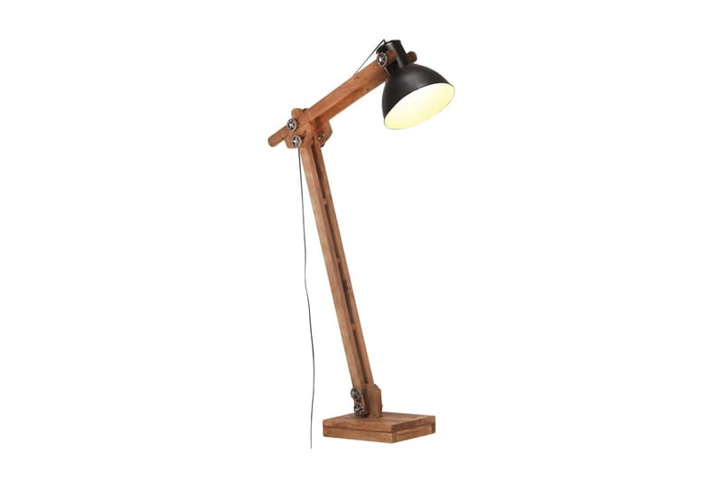 Golvlampa svart massivt mangoträ E27 - Svart - Belysning - Inomhusbelysning & lampor - Golvlampor & golvbelysning