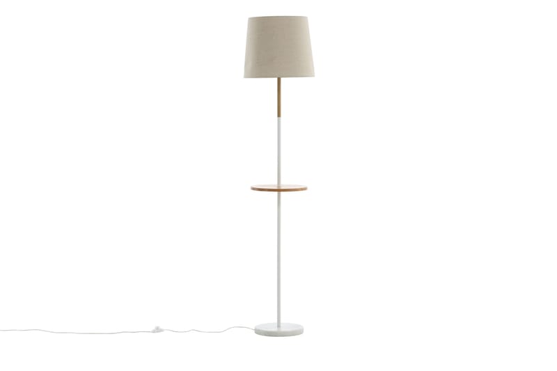 HATTMAN Golvlampa Linne/Marmor/Beige/Brun/Vit - Sovrumslampa - Golvlampor & golvbelysning