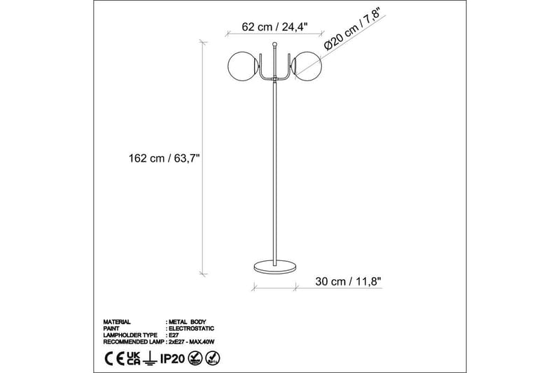 Golvlampa Kelulstead Svart - Svart - Belysning - Inomhusbelysning & lampor - Golvlampor & golvbelysning