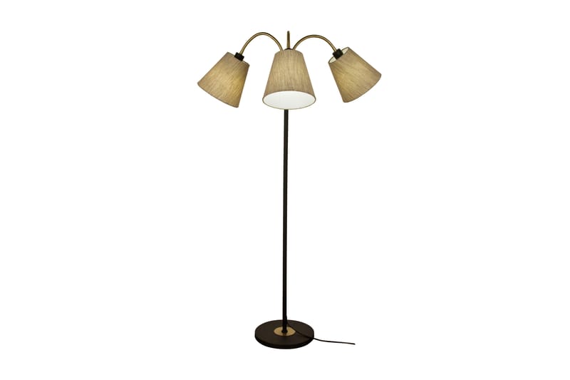 LJUSDAL golvlampa 3-arm svart/matt mässing - Golvlampor & golvbelysning - Sovrumslampa