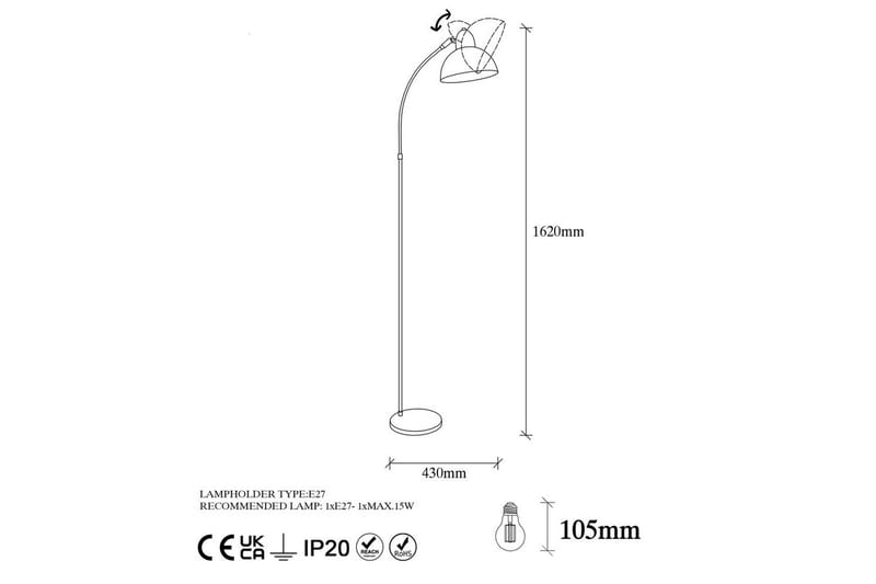 Golvlampa Masatsune Svart / Antik - Svart / Antik - Belysning - Inomhusbelysning & lampor - Golvlampor & golvbelysning