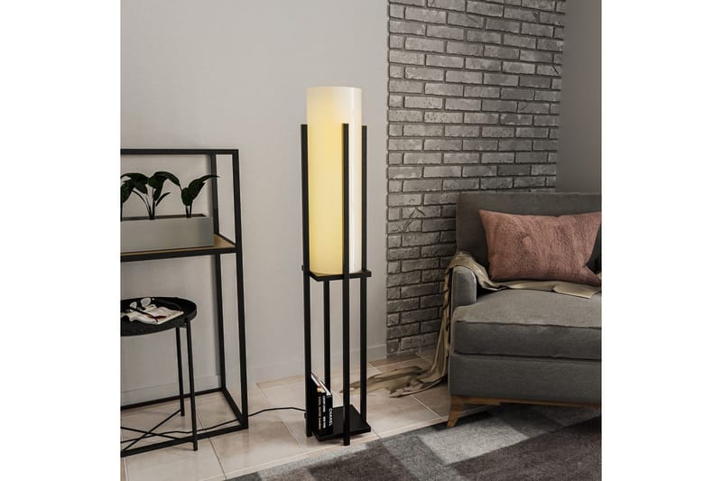 Golvlampa Ratmo Sudampa (Hyllhöjd: 60 cm) Svart Beige - Svart Beige - Belysning - Inomhusbelysning & lampor - Golvlampor & golvbelysning