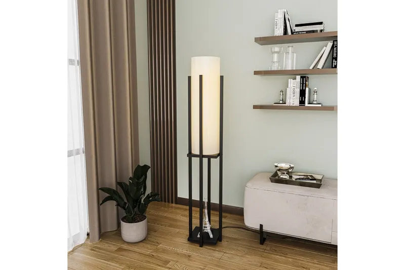 Golvlampa Ratmo Sudampa (Hyllhöjd: 60 cm) Svart Beige - Svart Beige - Belysning - Inomhusbelysning & lampor - Golvlampor & golvbelysning