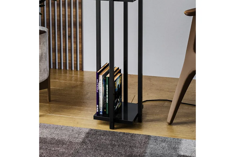 Golvlampa Ratmo Sudampa (Hyllhöjd: 60 cm) Svart Beige - Svart Beige - Belysning - Inomhusbelysning & lampor - Golvlampor & golvbelysning