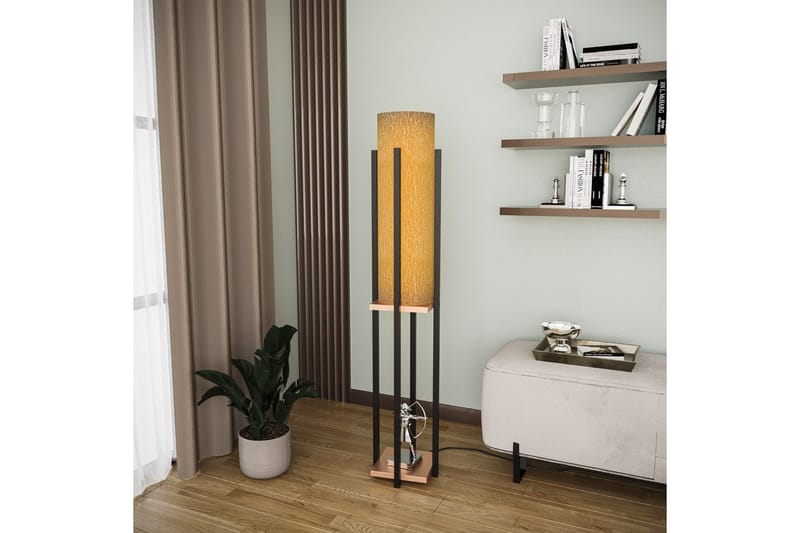Golvlampa Ratmo Sudampa (Hyllhöjd: 60 cm) Svart / Koppar 2 - Svart / Koppar 2 - Belysning - Inomhusbelysning & lampor - Golvlampor & golvbelysning