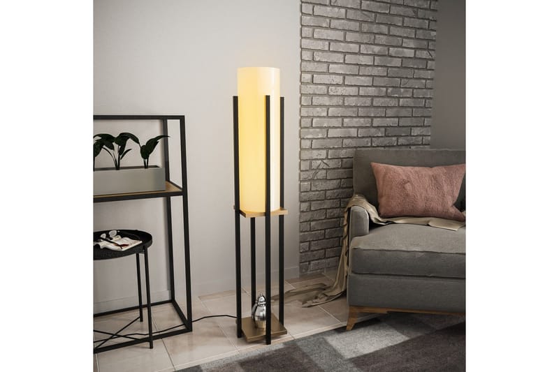 Golvlampa Ratmo Sudampa (Hyllhöjd: 60 cm) Svart / Ranybeige - Svart / Ranybeige - Belysning - Inomhusbelysning & lampor - Golvlampor & golvbelysning