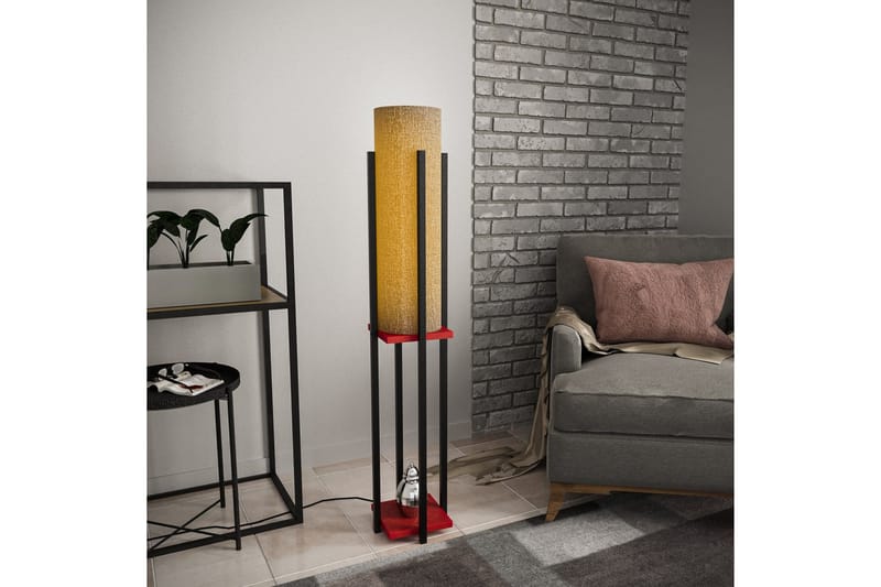 Golvlampa Ratmo Sudampa (Hyllhöjd: 60 cm) Svart / Röd Beige - Svart / Röd Beige - Belysning - Inomhusbelysning & lampor - Golvlampor & golvbelysning