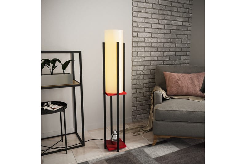 Golvlampa Ratmo Sudampa (Hyllhöjd: 60 cm) Svart / Röd - Svart / Röd - Belysning - Inomhusbelysning & lampor - Golvlampor & golvbelysning