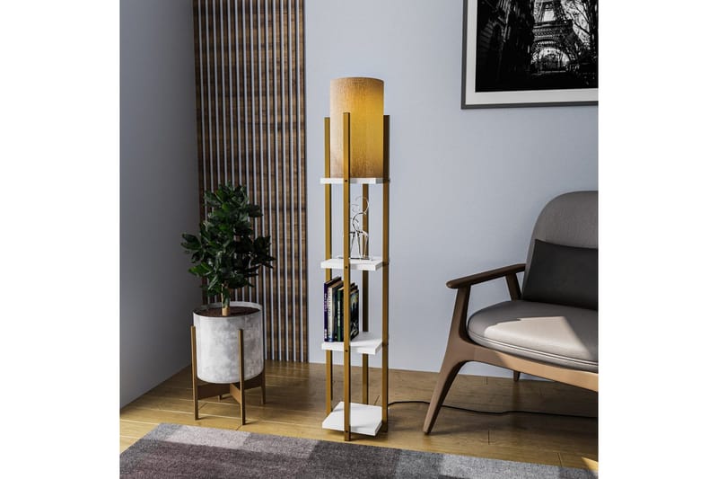 Golvlampa Ratmo Sudampa Lumi (Hyllhöjd: 29 cm) Rany / Vit Koppar - Rany / Vit Koppar - Belysning - Inomhusbelysning & lampor - Golvlampor & golvbelysning