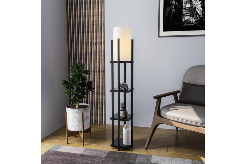 Golvlampa Ratmo Sudampa Lumi (Hyllhöjd: 29 cm) Svart Beige - Svart Beige - Belysning - Inomhusbelysning & lampor - Golvlampor & golvbelysning