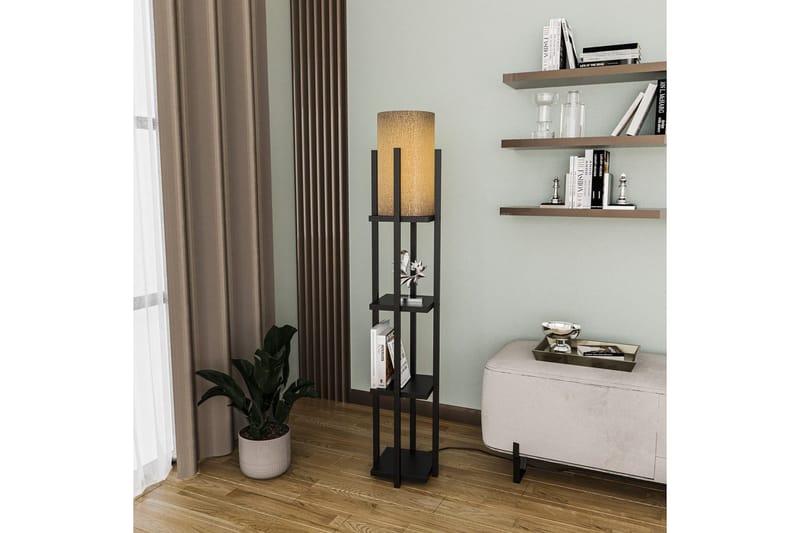 Golvlampa Ratmo Sudampa Lumi (Hyllhöjd: 29 cm) Svart Koppar - Svart Koppar - Belysning - Inomhusbelysning & lampor - Golvlampor & golvbelysning