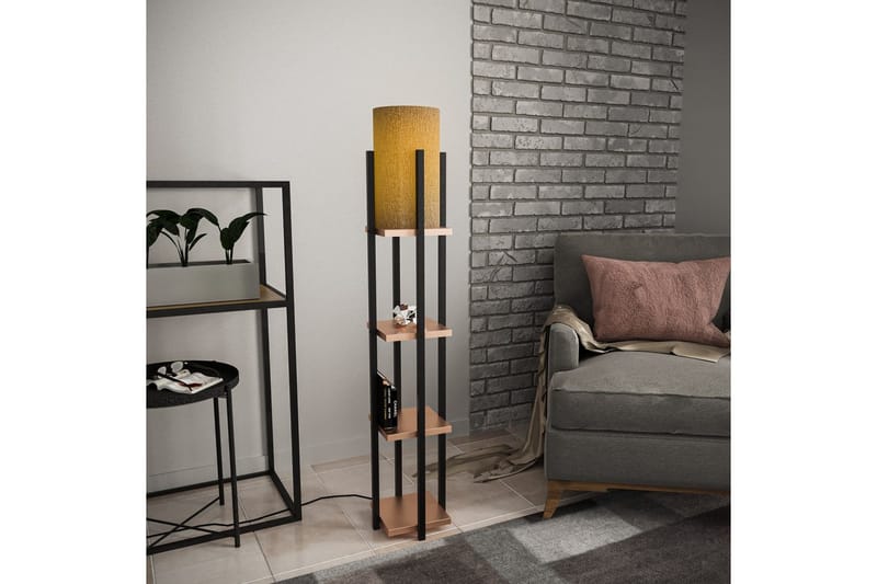 Golvlampa Ratmo Sudampa Lumi (Hyllhöjd: 29 cm) Svart / Kopparträ - Svart / Kopparträ - Belysning - Inomhusbelysning & lampor - Golvlampor & golvbelysning