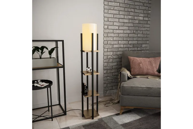 Golvlampa Ratmo Sudampa Lumi (Hyllhöjd: 29 cm) Svart / Rany - Svart / Rany - Belysning - Inomhusbelysning & lampor - Golvlampor & golvbelysning