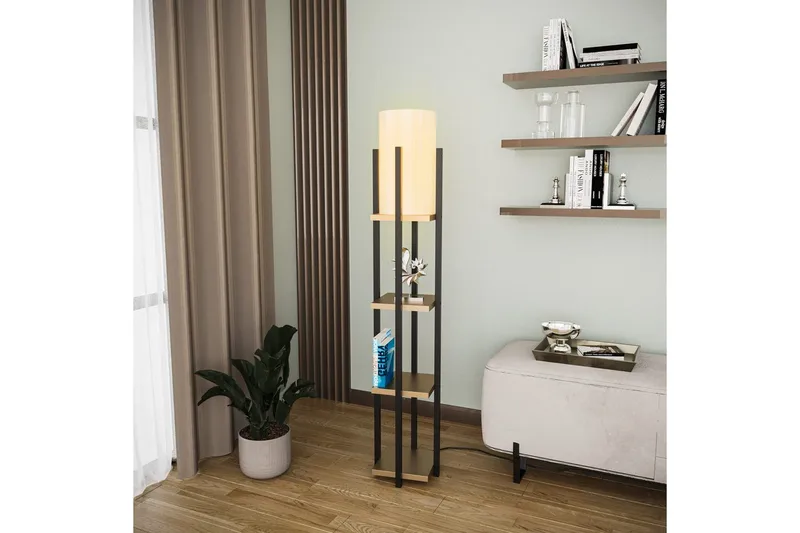 Golvlampa Ratmo Sudampa Lumi (Hyllhöjd: 29 cm) Svart / Rany - Svart / Rany - Belysning - Inomhusbelysning & lampor - Golvlampor & golvbelysning