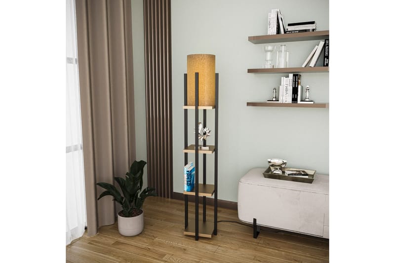Golvlampa Ratmo Sudampa Lumi (Hyllhöjd: 29 cm) Svart / Ranykoppar - Svart / Ranykoppar - Belysning - Inomhusbelysning & lampor - Golvlampor & golvbelysning