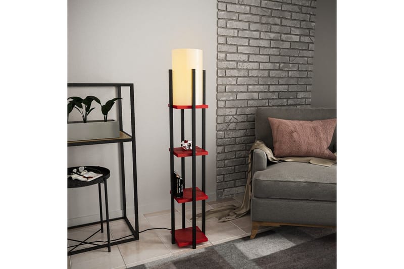 Golvlampa Ratmo Sudampa Lumi (Hyllhöjd: 29 cm) Svart / Röd Beige - Svart / Röd Beige - Belysning - Inomhusbelysning & lampor - Golvlampor & golvbelysning
