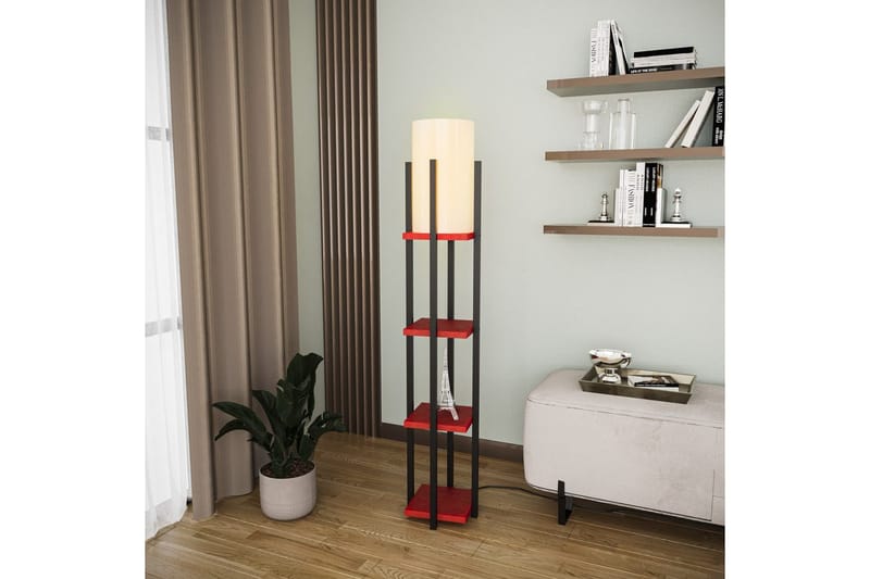 Golvlampa Ratmo Sudampa Lumi (Hyllhöjd: 29 cm) Svart / Röd Beige - Svart / Röd Beige - Belysning - Inomhusbelysning & lampor - Golvlampor & golvbelysning