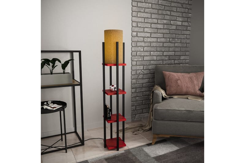 Golvlampa Ratmo Sudampa Lumi (Hyllhöjd: 29 cm) Svart / Röd - Svart / Röd - Belysning - Inomhusbelysning & lampor - Golvlampor & golvbelysning