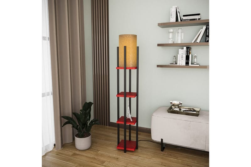 Golvlampa Ratmo Sudampa Lumi (Hyllhöjd: 29 cm) Svart / Röd - Svart / Röd - Belysning - Inomhusbelysning & lampor - Golvlampor & golvbelysning