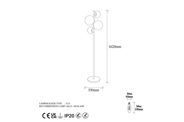 Golvlampa Subin Svart / Vit - Svart / Vit - Belysning - Inomhusbelysning & lampor - Golvlampor & golvbelysning