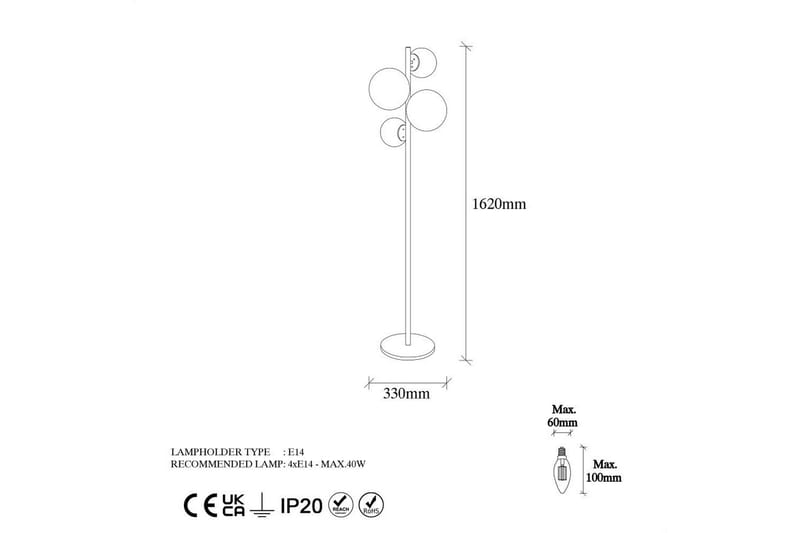 Golvlampa Subin Svart / Vit - Svart / Vit - Belysning - Inomhusbelysning & lampor - Golvlampor & golvbelysning