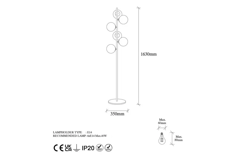 Golvlampa Subin Vintage Transparent - Vintage Transparent - Belysning - Inomhusbelysning & lampor - Golvlampor & golvbelysning