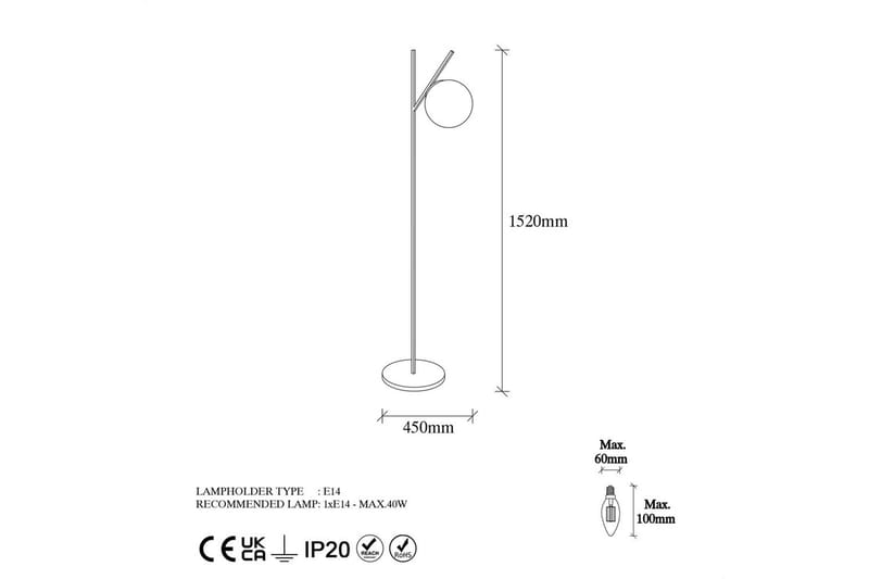 Golvlampa Thevon Gold - Guld - Belysning - Inomhusbelysning & lampor - Golvlampor & golvbelysning