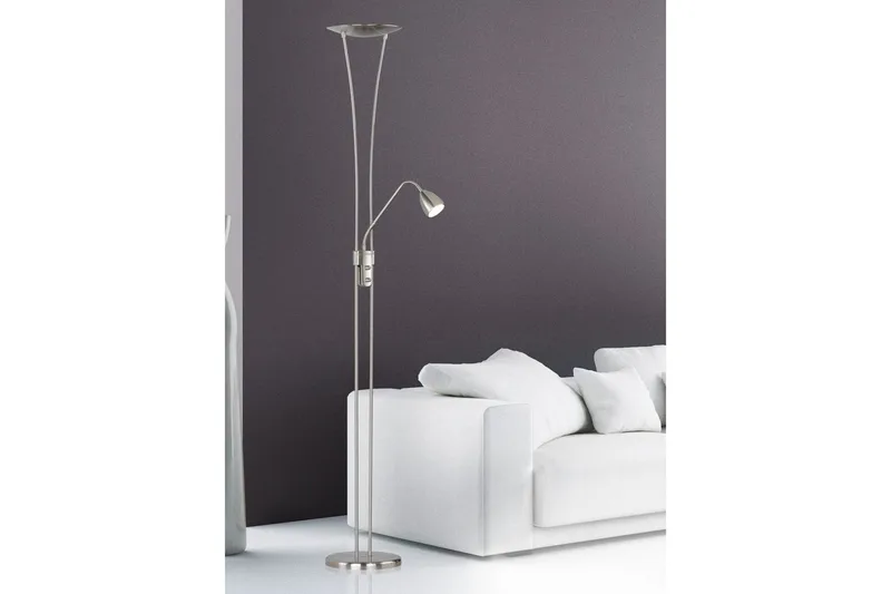 Golvlampa TRIO Arizona Borstad stål - Borstad stål - Belysning - Inomhusbelysning & lampor - Golvlampor & golvbelysning