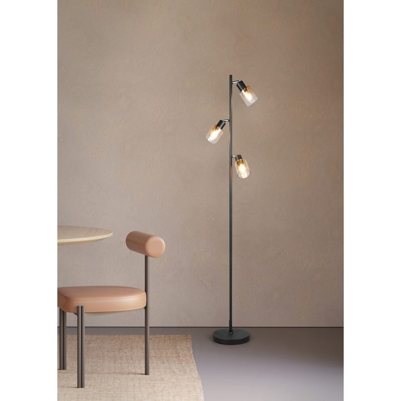 Golvlampa TRIO Cadiz - Mattsvart/Bärnsten - Belysning - Inomhusbelysning & lampor - Golvlampor & golvbelysning