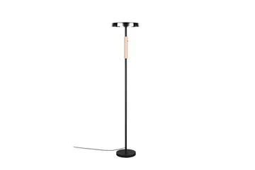 Golvlampa TRIO Celeste Mattsvart/kromad/trä - Mattsvart/kromad/trä - Belysning - Inomhusbelysning & lampor - Golvlampor & golvbelysning