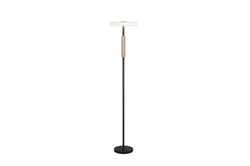 Golvlampa TRIO Celeste Mattsvart/kromad/trä - Mattsvart/kromad/trä - Belysning - Inomhusbelysning & lampor - Golvlampor & golvbelysning