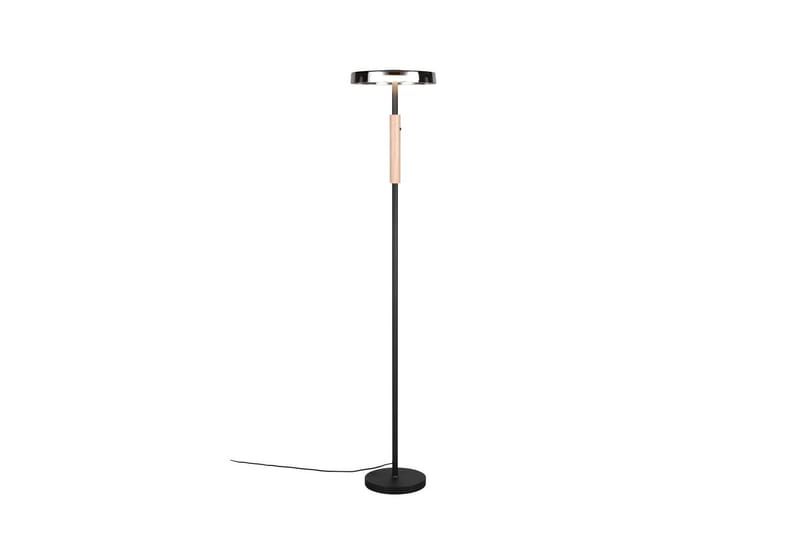 Golvlampa TRIO Celeste Mattsvart/kromad/trä - Mattsvart/kromad/trä - Belysning - Inomhusbelysning & lampor - Golvlampor & golvbelysning