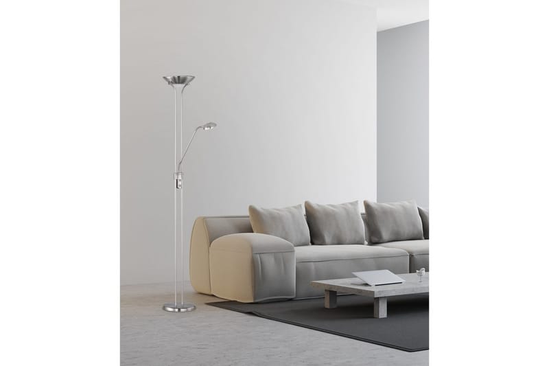 Golvlampa TRIO Spock Borstad stål - Borstad stål - Belysning - Inomhusbelysning & lampor - Golvlampor & golvbelysning