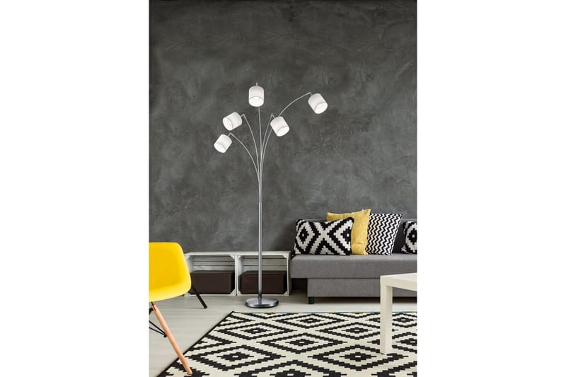 Golvlampa TRIO Tommy Böjd Borstad stål - Borstad stål - Belysning - Inomhusbelysning & lampor - Golvlampor & golvbelysning