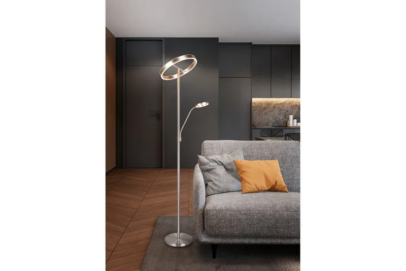 Golvlampa TRIO Willis Borstad stål - Borstad stål - Belysning - Inomhusbelysning & lampor - Golvlampor & golvbelysning