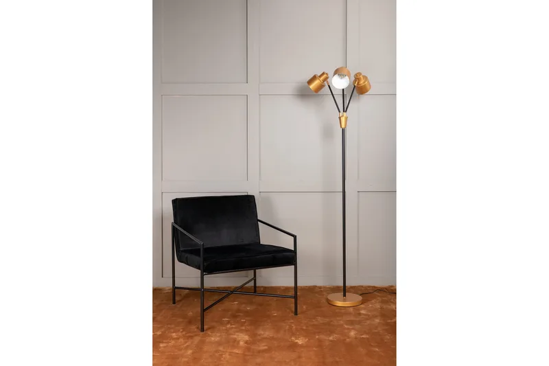 Vifta Golvlampa 3 Lampor 33 cm - Svart/Mässing - Belysning - Inomhusbelysning & lampor - Golvlampor & golvbelysning