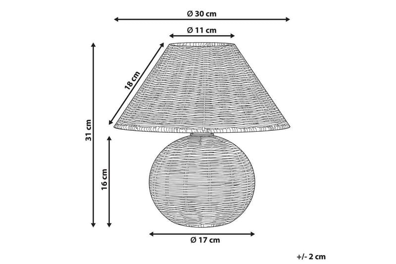 Gyarki Bordslampa 31 cm E27 - Naturlig - Belysning - Inomhusbelysning & lampor - Sänglampa - Sängbordslampa