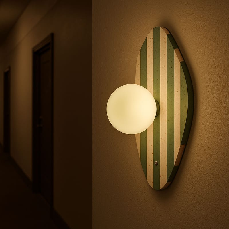 Javoren Vägglampa 10 cm - Beige Vit Grön - Belysning - Inomhusbelysning & lampor - Vägglampor & väggbelysning