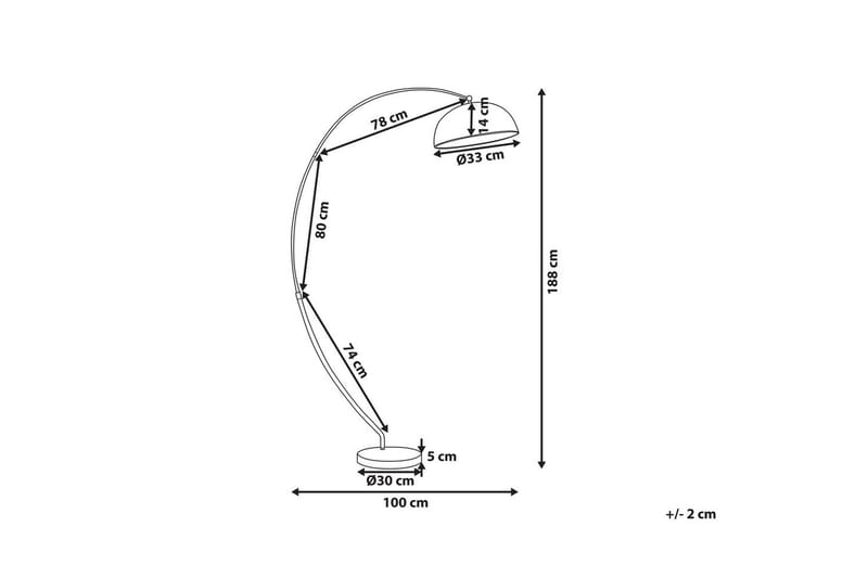 Kamai Golvlampa 188 cm - Guld - Belysning - Inomhusbelysning & lampor - Golvlampor & golvbelysning