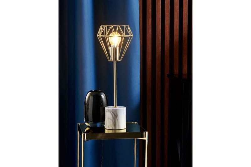 Kasik Bordslampa 49 cm E27 - Mässing/Vit - Belysning - Inomhusbelysning & lampor - Sänglampa - Sängbordslampa