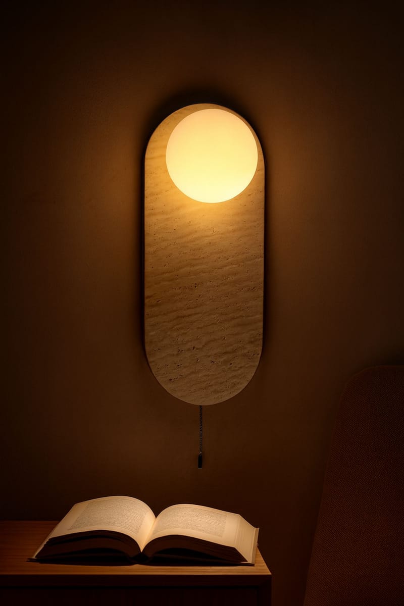 Kummer Vägglampa 10 cm Oval - Beige Och Vit - Belysning - Inomhusbelysning & lampor - Vägglampor & väggbelysning