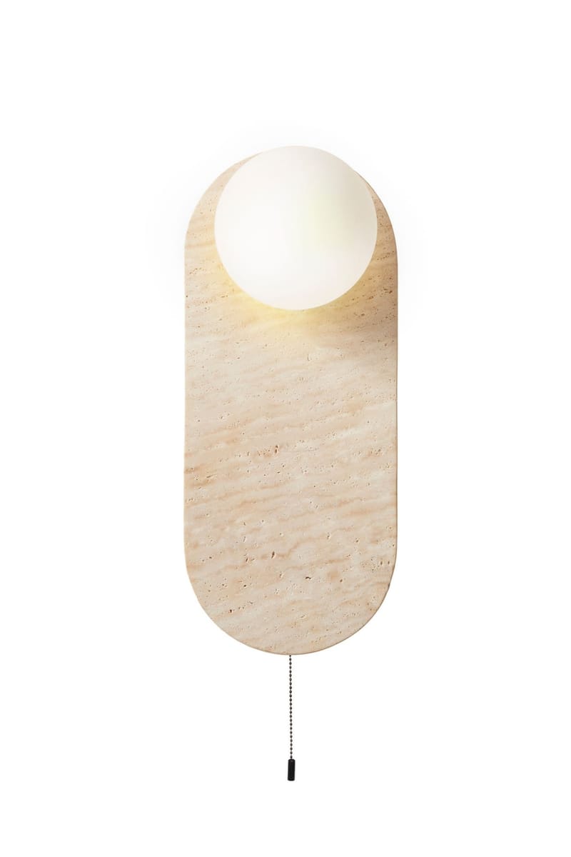 Kummer Vägglampa 10 cm Oval, Beige Och Vit