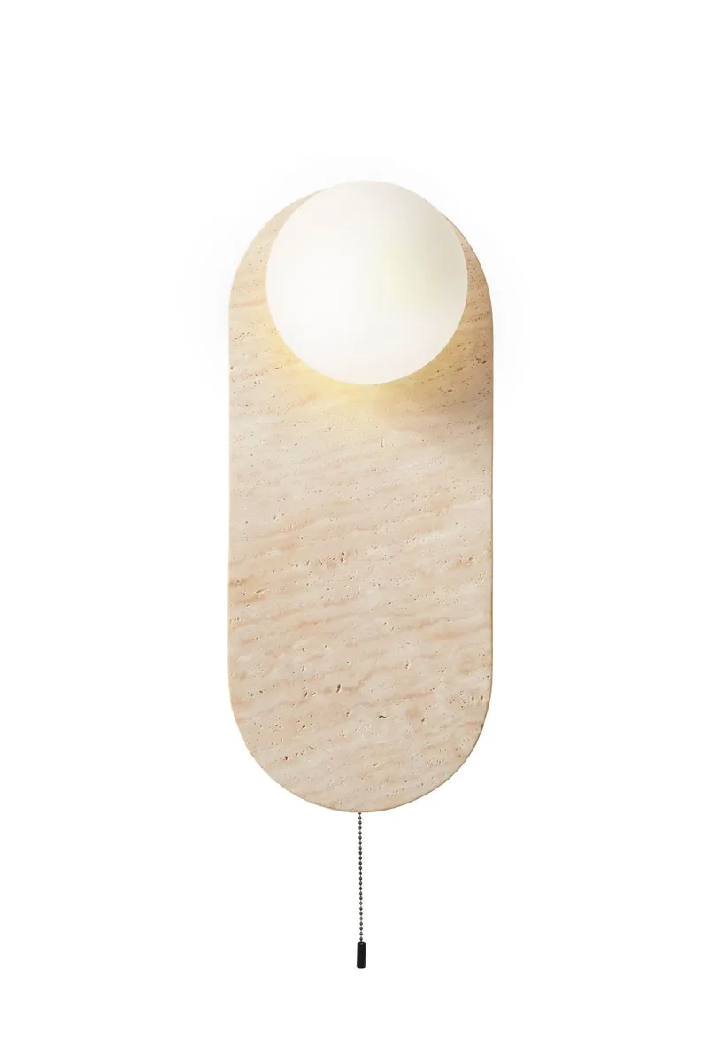Kummer Vägglampa 10 cm Oval, Beige Och Vit