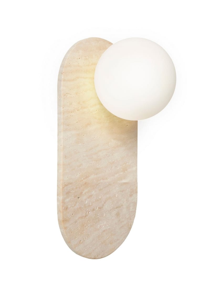 Kummer Vägglampa 10 cm Oval - Beige Och Vit - Belysning - Inomhusbelysning & lampor - Vägglampor & väggbelysning