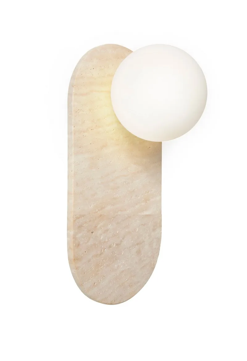 Kummer Vägglampa 10 cm Oval - Beige Och Vit - Belysning - Inomhusbelysning & lampor - Vägglampor & väggbelysning
