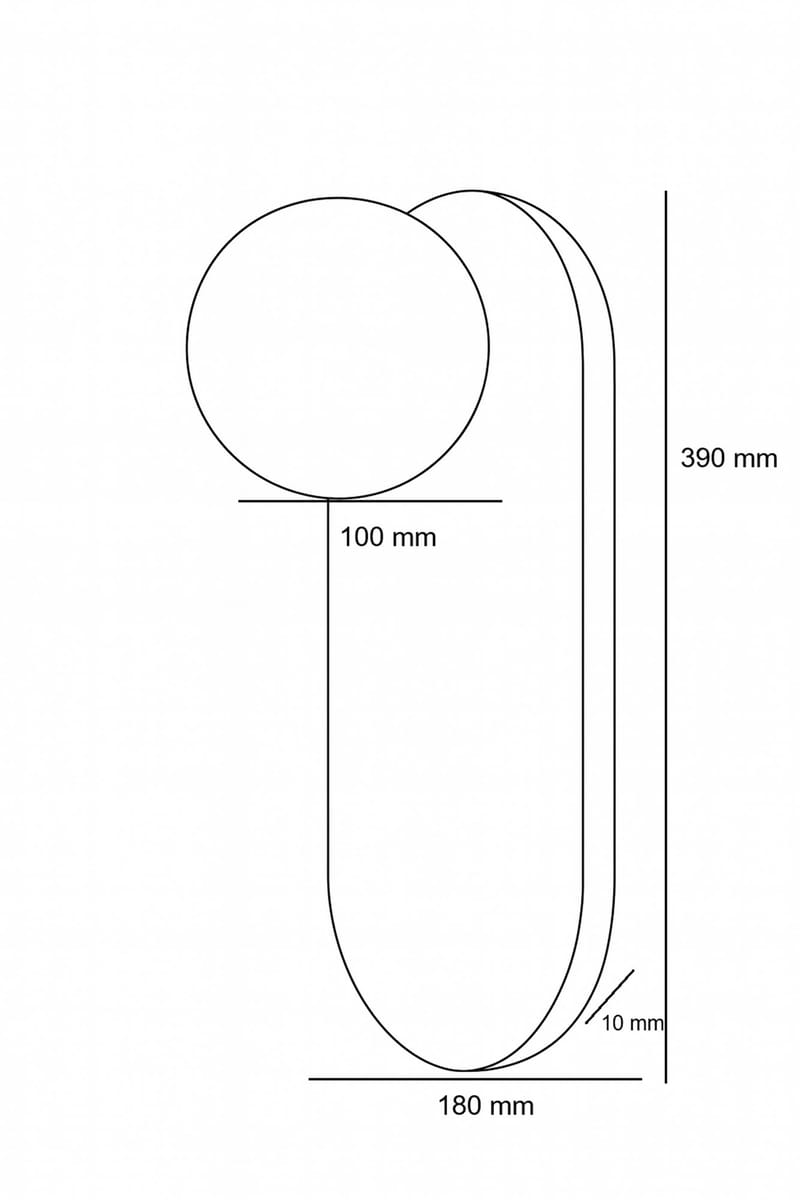 Kummer Vägglampa 10 cm Oval - Beige Och Vit - Belysning - Inomhusbelysning & lampor - Vägglampor & väggbelysning