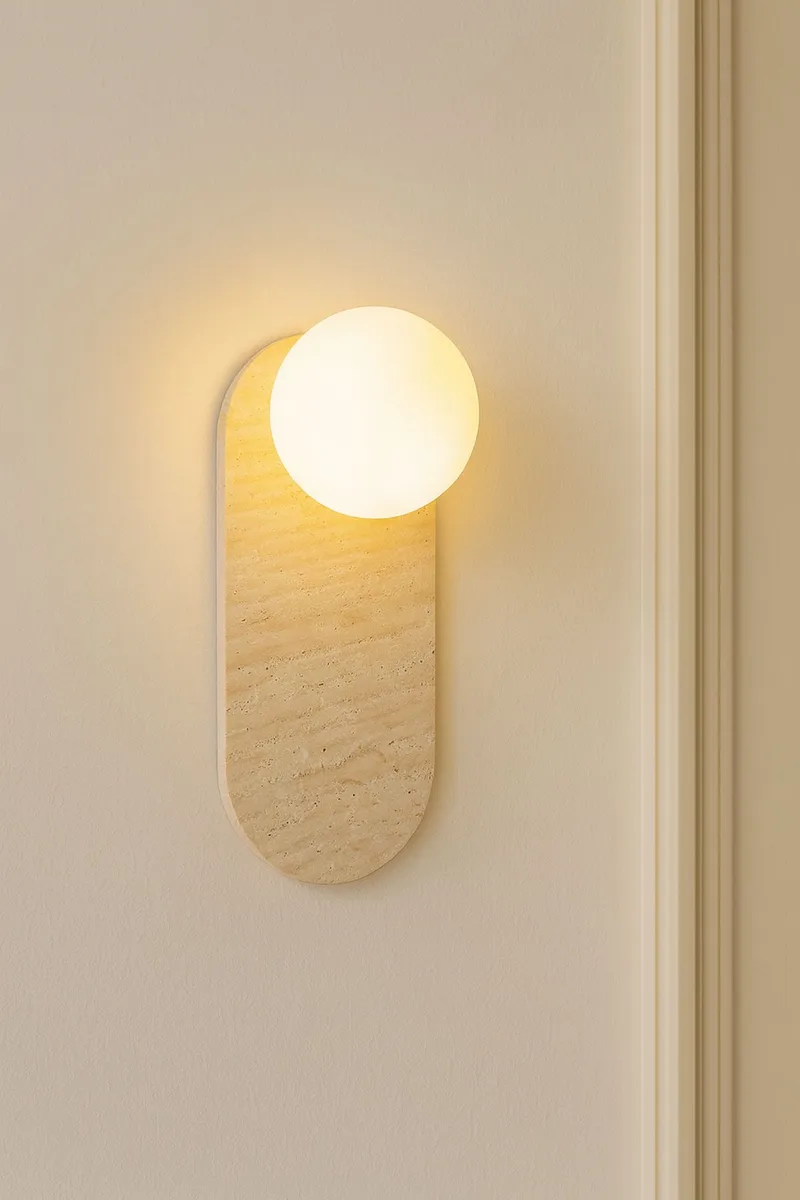 Kummer Vägglampa 10 cm Oval - Beige Och Vit - Belysning - Inomhusbelysning & lampor - Vägglampor & väggbelysning