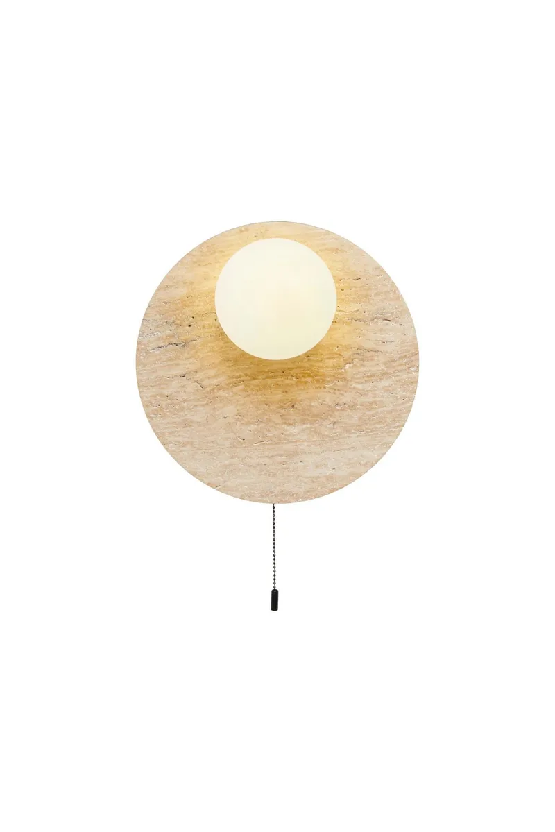 Kummer Vägglampa 10 cm Rund, Beige Och Vit